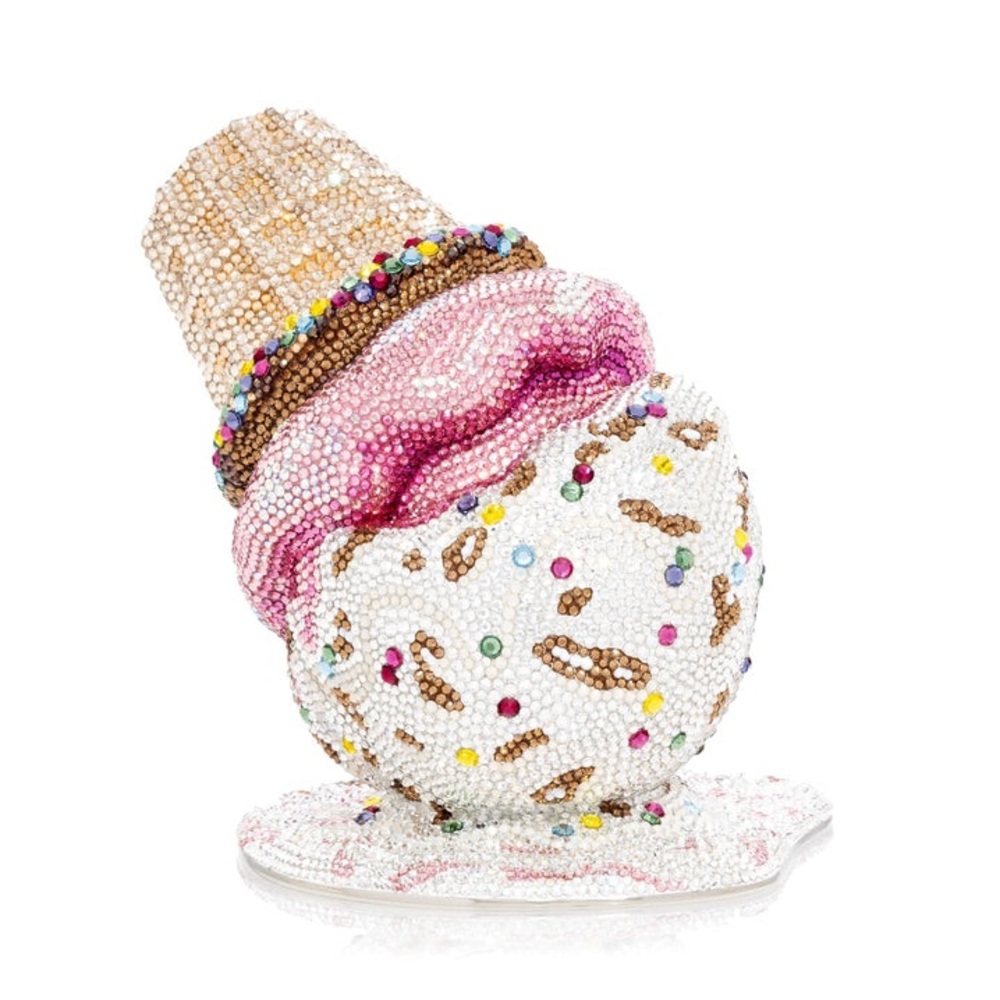 Judith Leiber Multicolor Oops Ice Cream Cone Clutch